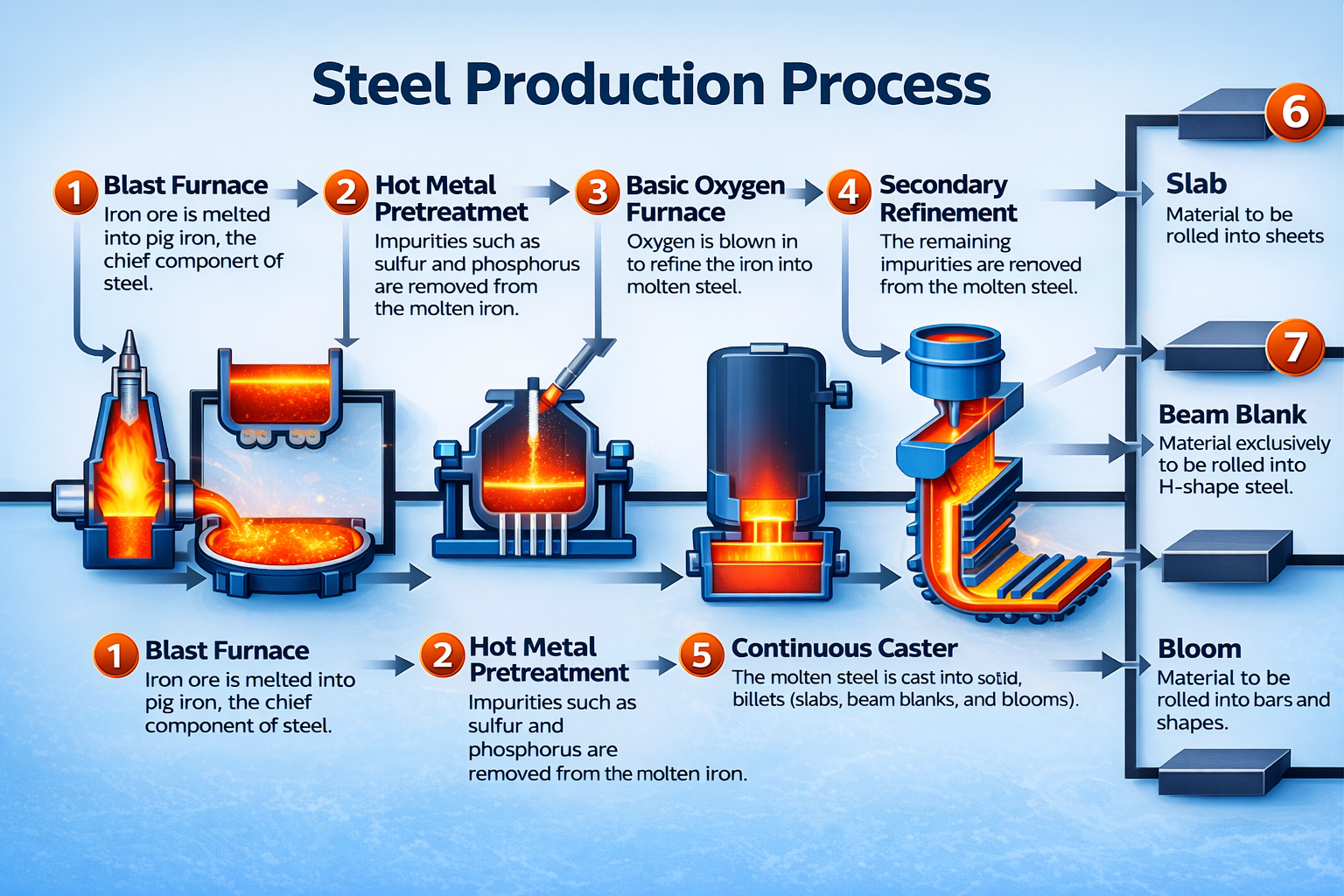 Steel production process